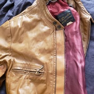 Vintage Brooks Tan Leather Cafe Racer Size 36